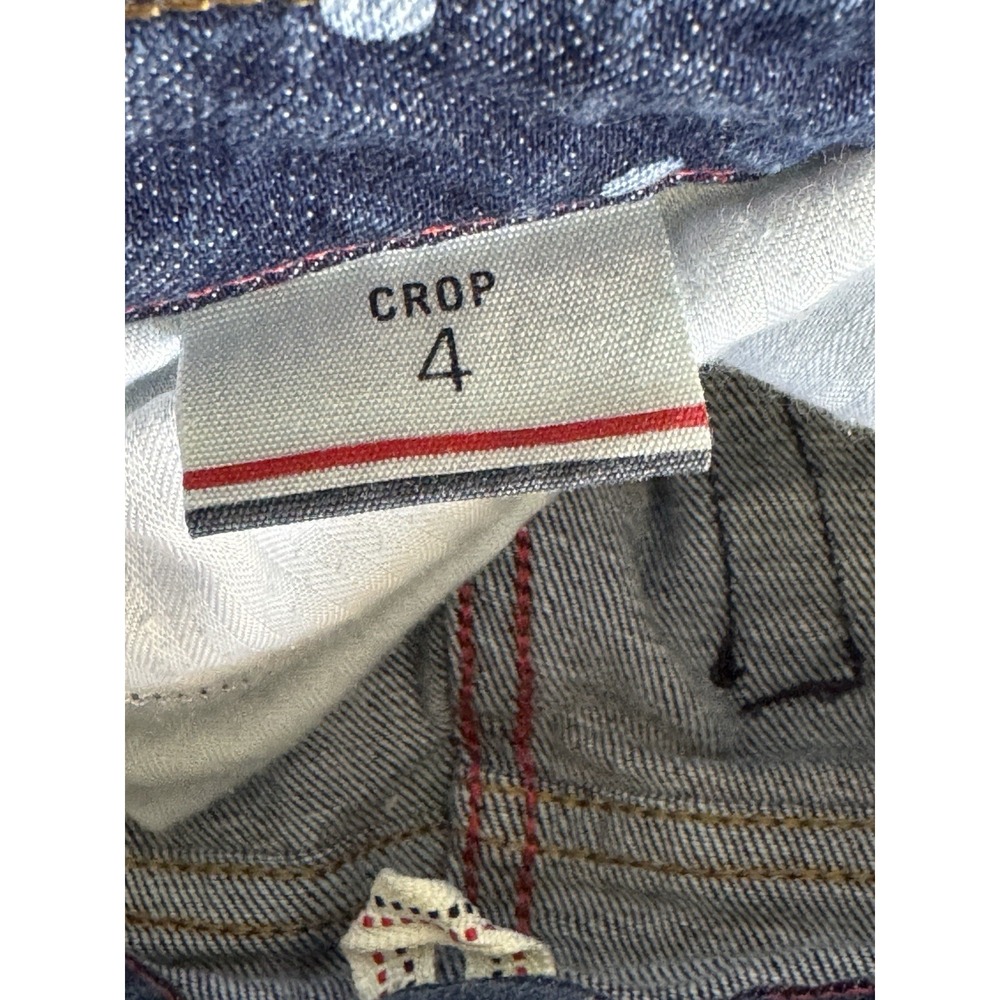 Tommy Hilfiger Jeans Women's Size 4 Blue Polka Dot Denim Cropped Skinny Stretch - Picture 9 of 9